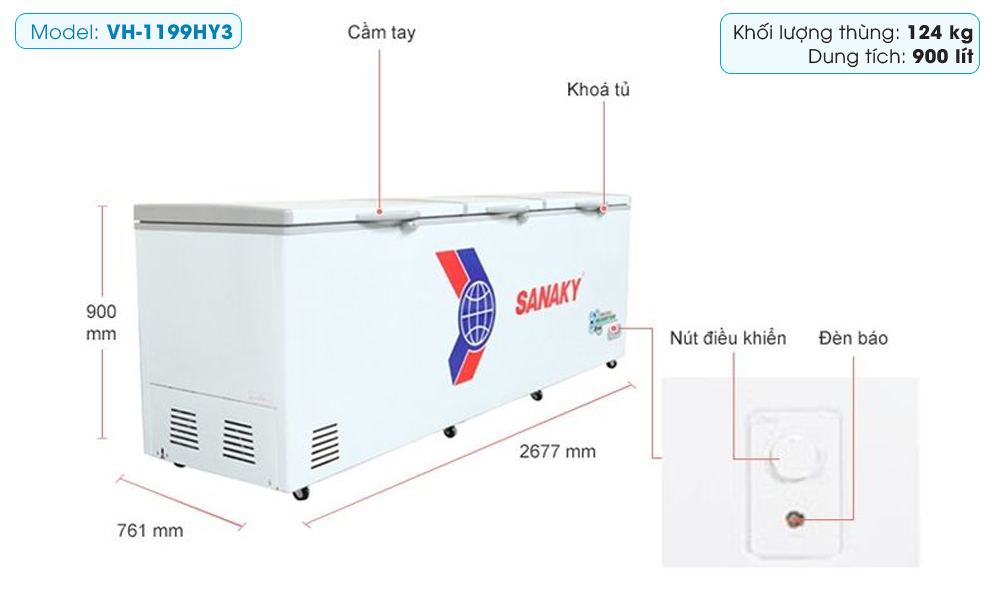 Tủ đông Sanaky Inverter VH-1199HY3