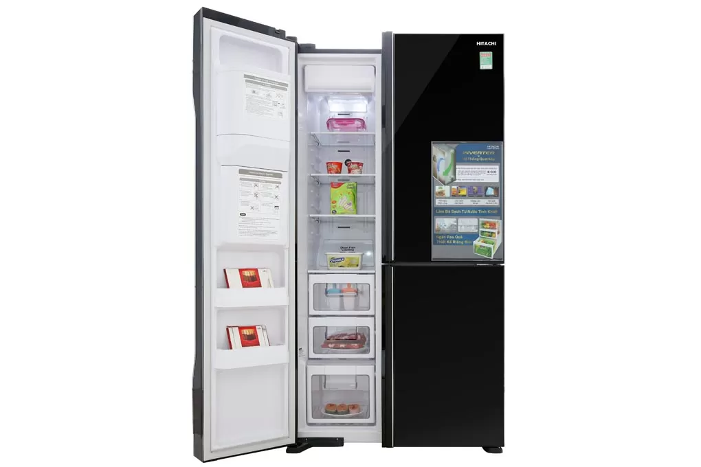 Hitachi Refrigerator Inverter 584 Liters 3 Doors R-FM800GPGV2 GBK Side by  side