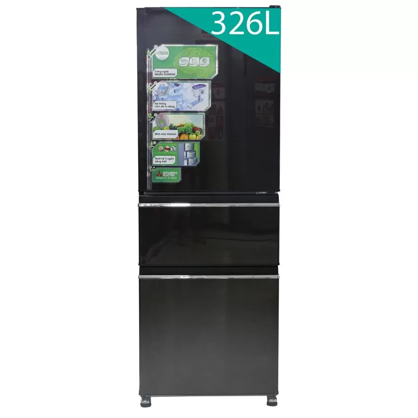 Mitsubishi Electric Refrigerator Inverter 326 Liters 3 Doors MR-CX41EJ-BRW-V Bottom Freezer