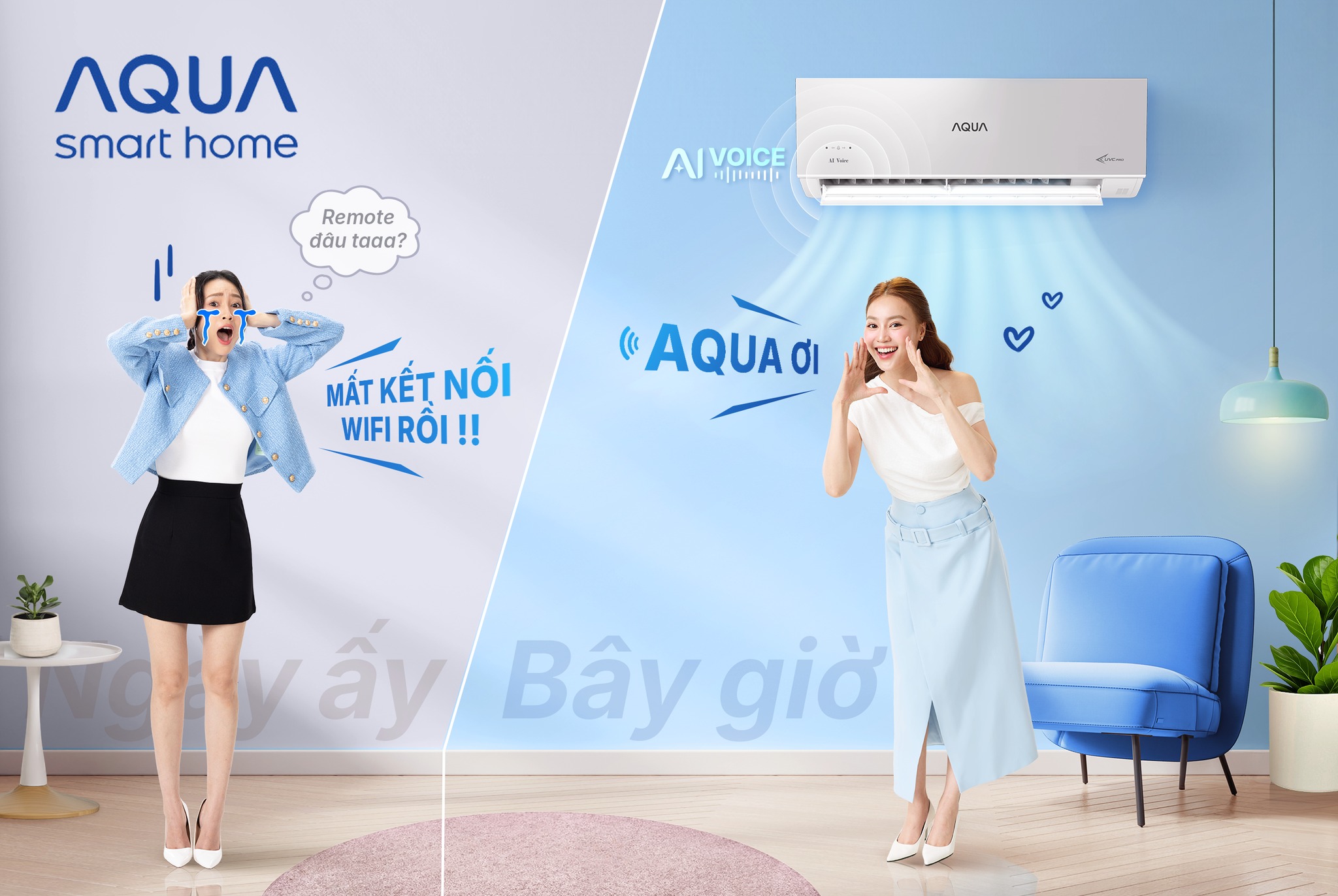Máy lạnh AQUA thông minh không cần remote.