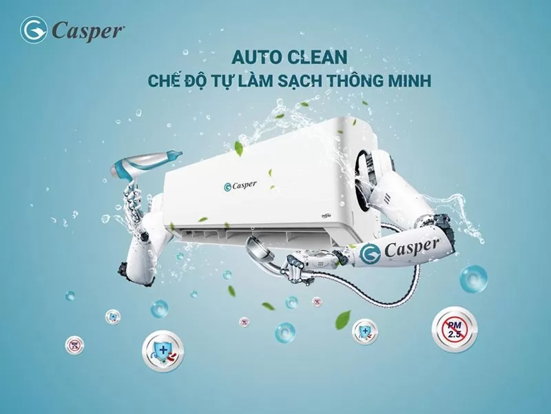 Công nghệ tự làm sạch thông minh Auto Clean của máy lạnh Casper lọc bụi bẩn và vi khuẩn