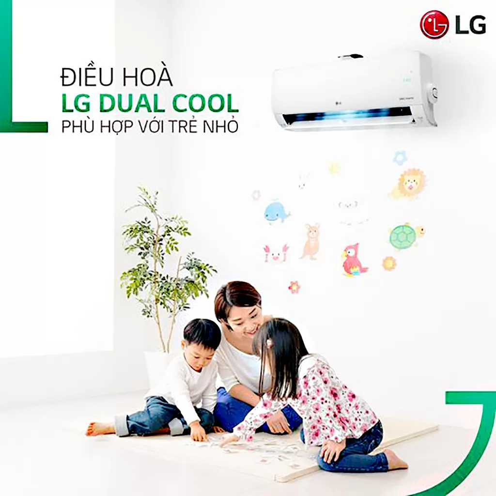 Máy lạnh LG Dual Cool bảo vệ sức khỏe, chọn lựa phù hợp cho nhà có trẻ nhỏ