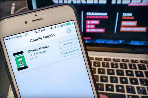 Charlie Hebdo ra số mới trên smartphone vì nhu cầu quá lớn