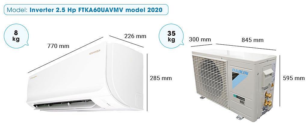 may-lanh-daikin-inverter-25-hp-ftka60uavmv-model-2020-kich-thuoc