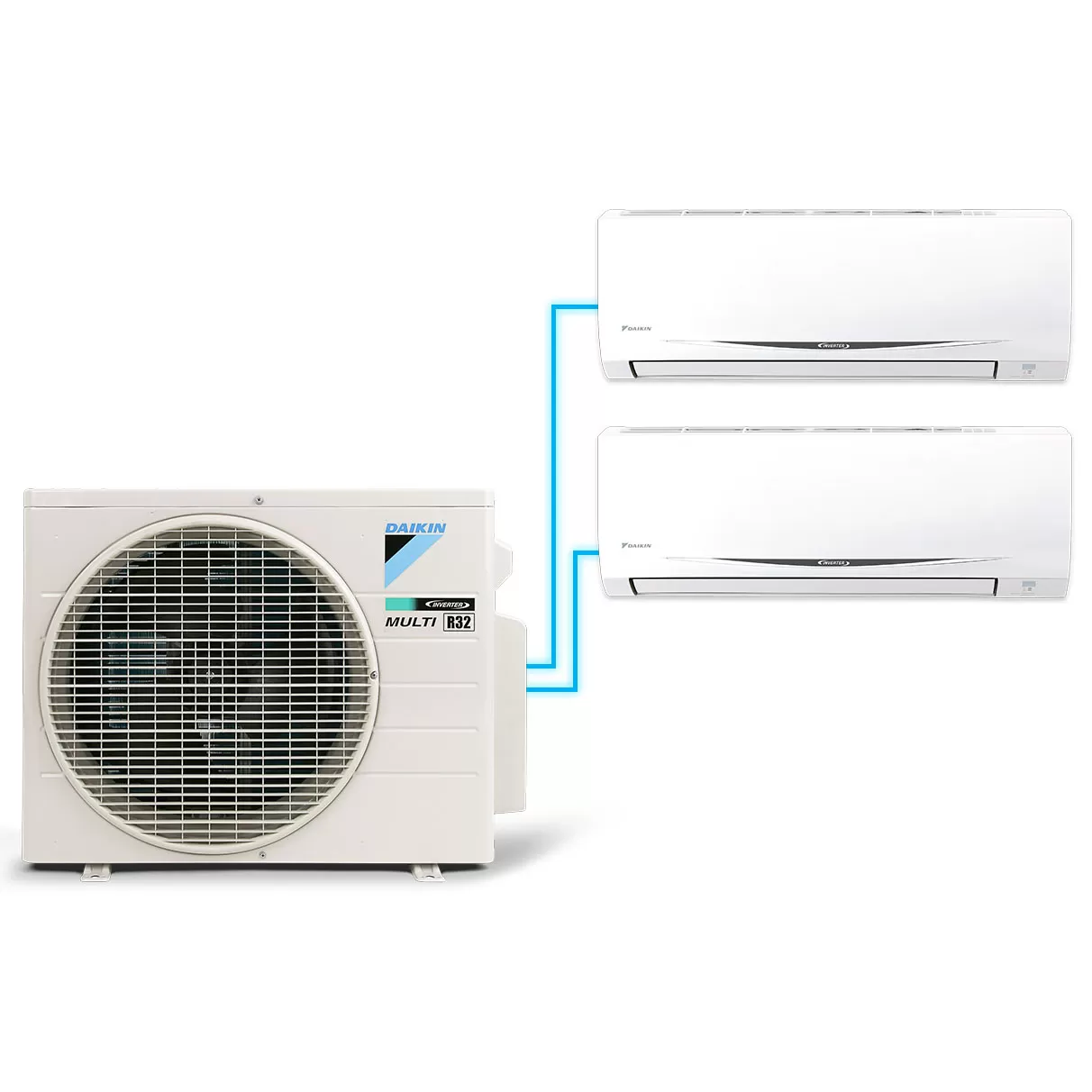 (Combo khuyến mãi) Hệ thống máy lạnh Daikin multi s Inverter 2.0 HP (2HP Ngựa) - 1 dàn nóng 2 dàn lạnh (1.0 + 1.0 HP (1 Ngựa) MKC50RVMV-CTKC25RVMV+CTKC25RVMV