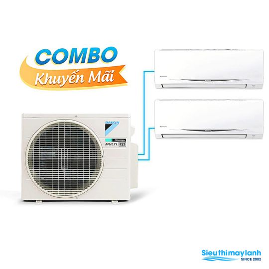 (Combo khuyến mãi) Hệ thống máy lạnh Daikin Multi S Inverter 3.0 HP (3 Ngựa) - MKC70SVMV-CTKC35RVMV+CTKC50SVMV