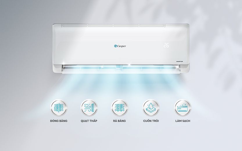 iclean 5 bước tự làm sạch dàn lạnh casper treo tường