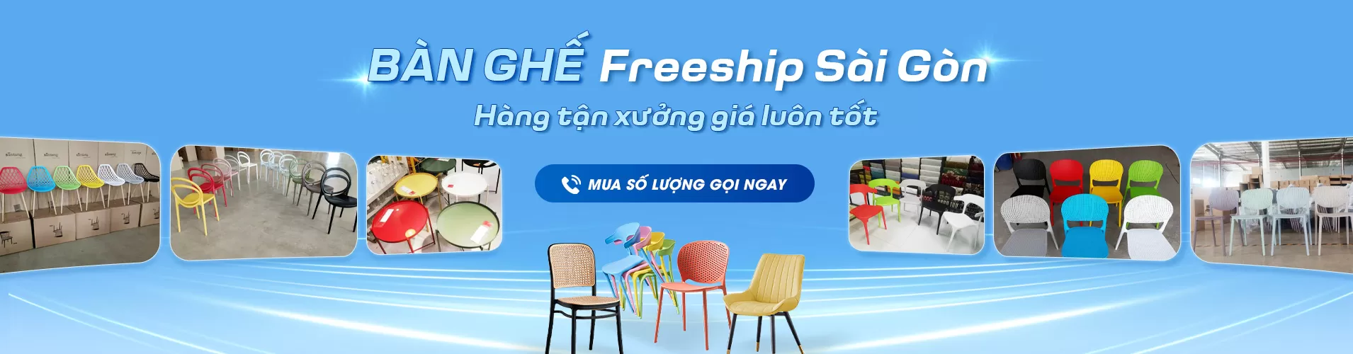 Banner bàn ghế freeship Sài Gòn