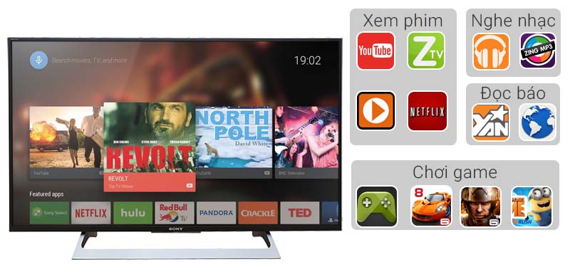 Android Tivi Sony 43 inch KD-43X8000E - Ứng dụng