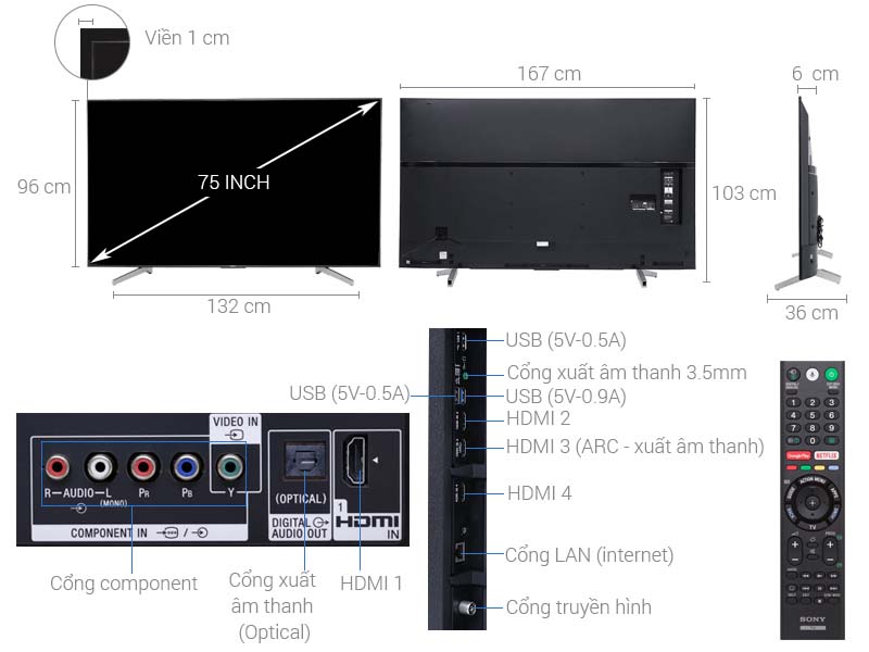 Android Tivi Sony 4K 75 inch KD-75X8500F