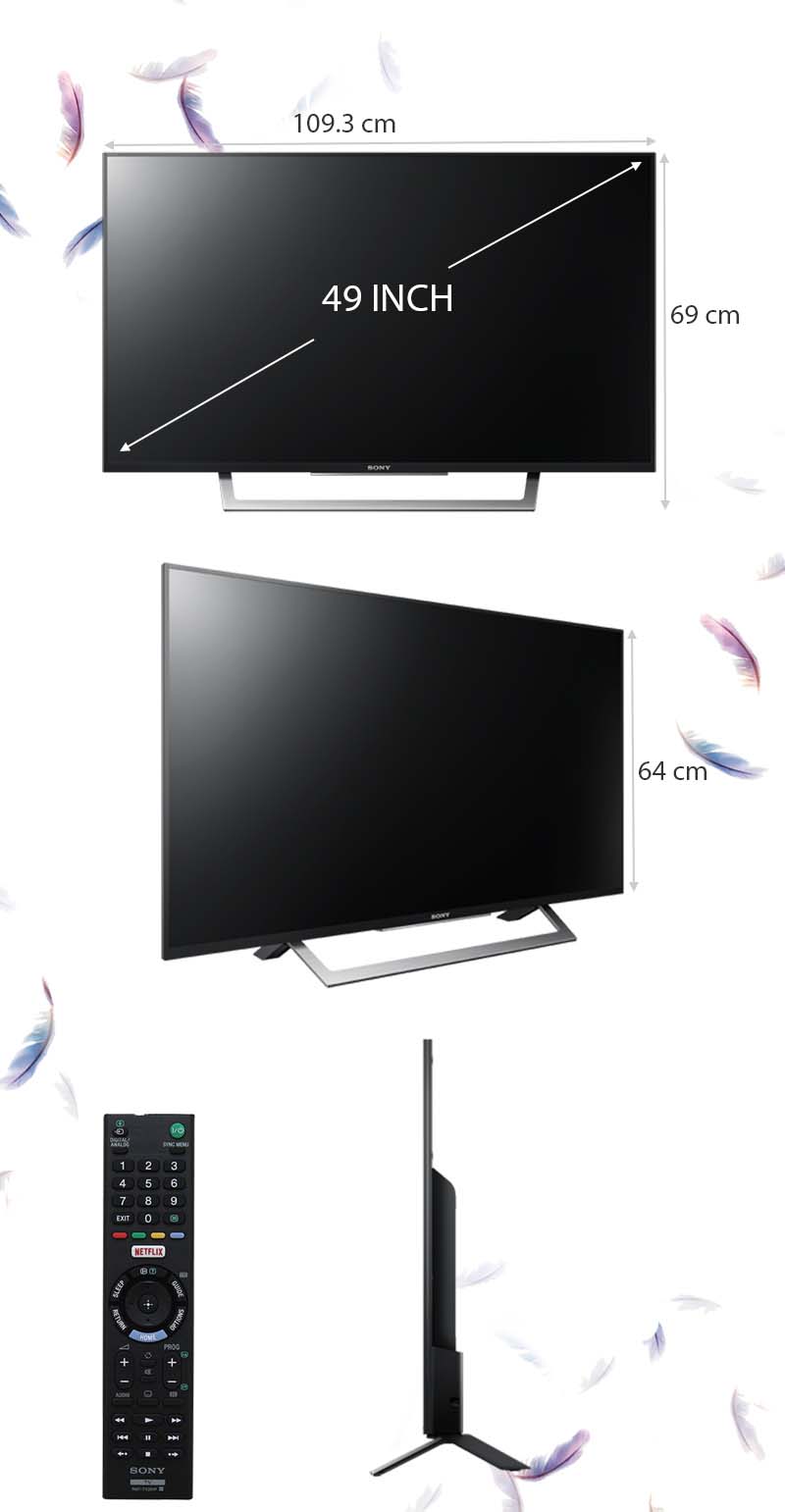  Internet Tivi Sony 49 inch KDL-49W750D - Kích thước tivi