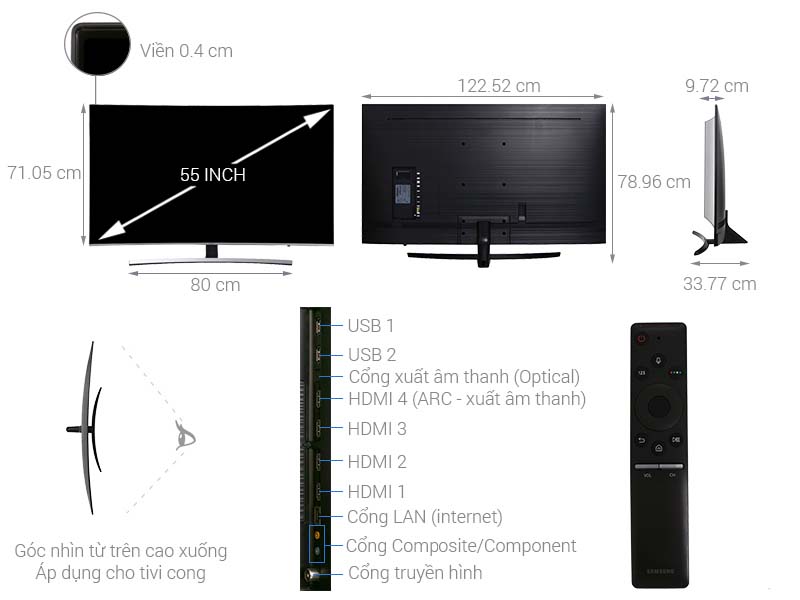 Smart Tivi Cong Samsung 4K Premium UHD 55 inch UA55NU8500