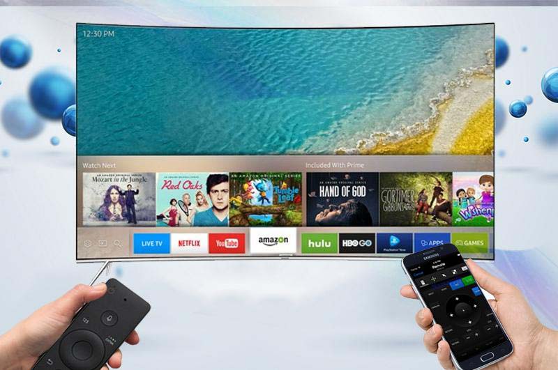 Smart Tivi Cong Samsung 55 inch UA55MU8000 - Điều khiển tivi qua điện thoại