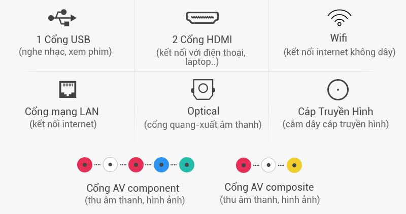 Smart Tivi LG 32 inch 32LH591D - Kết nối