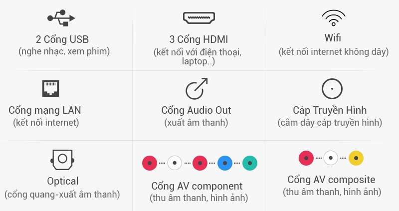 Smart Tivi LG 43 inch 43LH600T - Kết nối