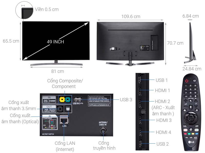 Smart Tivi LG 4K NanoCell 49 Inch 49SK8500PTA