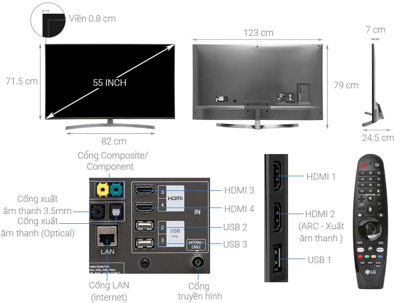 Smart Tivi LG 4K NanoCell 55 Inch 55SK8000PTA