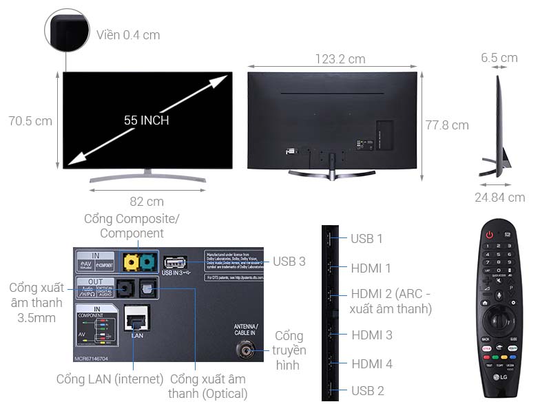 Smart Tivi LG 4K NanoCell 55 Inch 55SK8500PTA