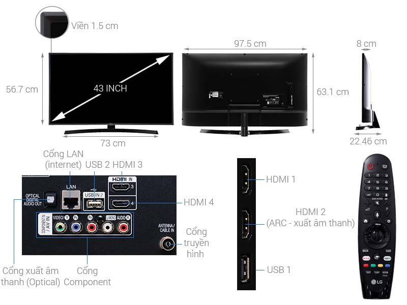 Smart Tivi LG 4K UHD 43 Inch 43UK6540PTD