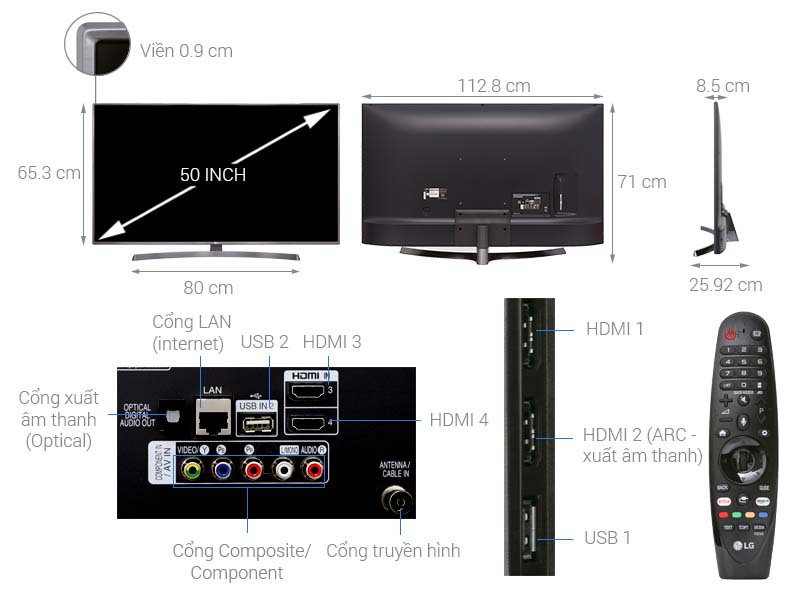 Smart Tivi LG 4K UHD 50 Inch 50UK6540PTD