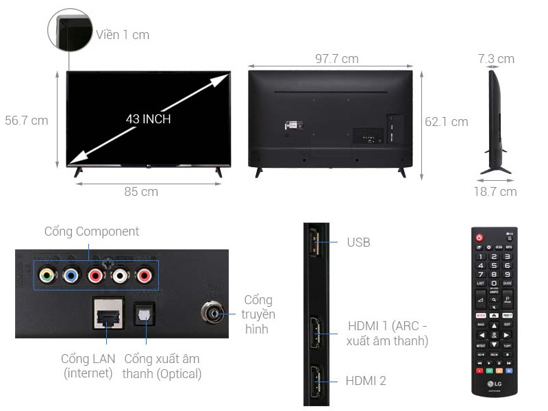 Smart Tivi LG Full HD 43 Inch 43LK5700PTA