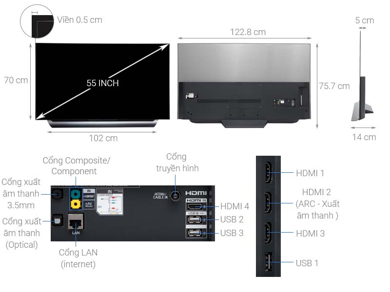 Smart Tivi LG OLED 4K 55 Inch 55C8PTA