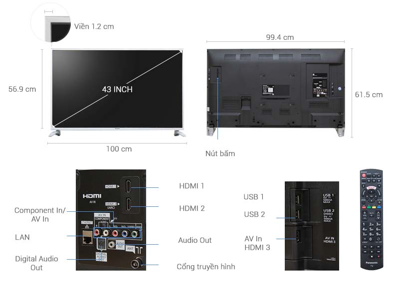 Smart Tivi Panasonic 43 inch TH-43DS630V