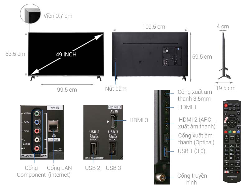 Smart Tivi Panasonic 4K UHD 49 inch TH-49FX700V