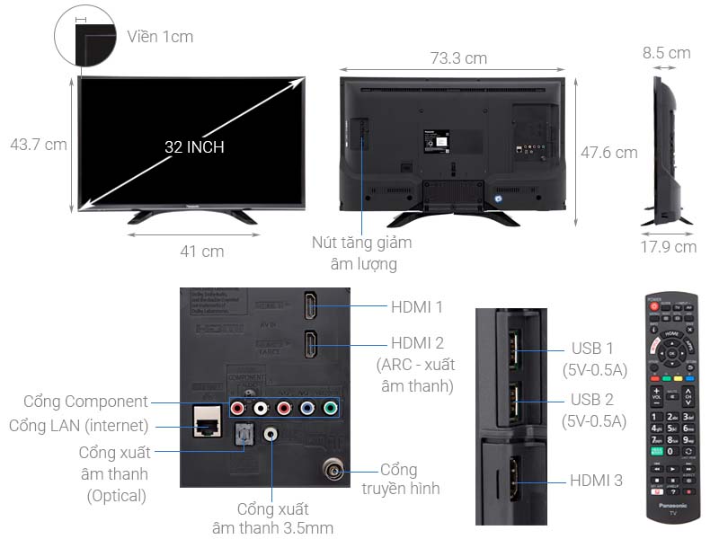 Smart Tivi Panasonic HD 32 inch TH-32FS500V