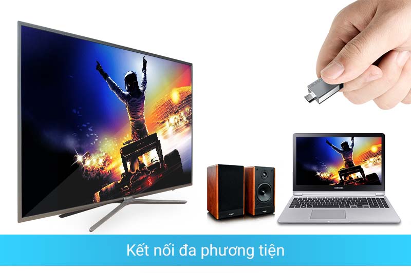 Kết nối đa dạng với thiết bị ngoài như laptop, đầu DVD, USB,…