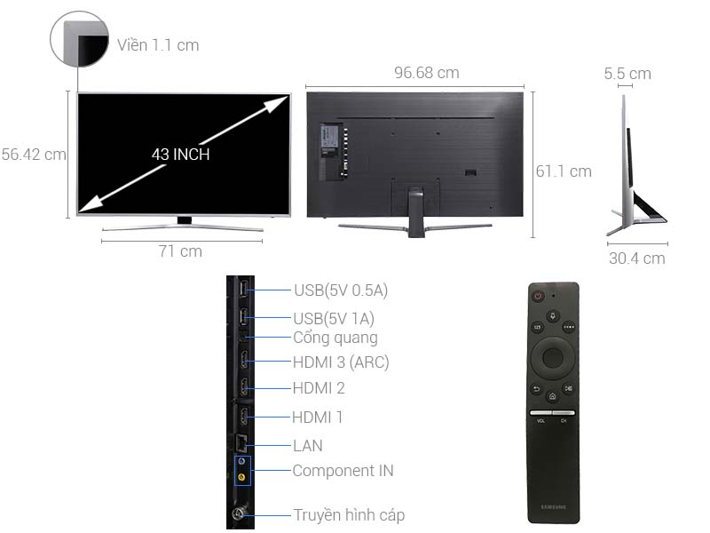 Smart Tivi Samsung 4K 43 inch UA43MU6400