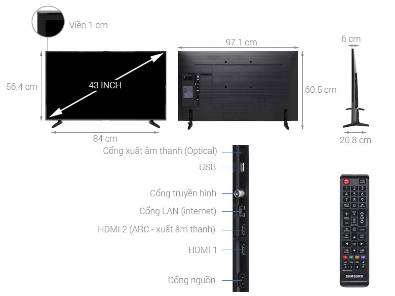 Smart Tivi Samsung 4K 43 inch UA43NU7090