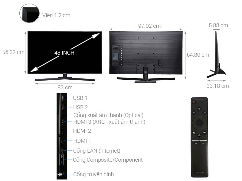 Smart Tivi Samsung 4K 43 inch UA43NU7800