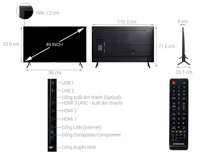 Smart Tivi Samsung 4K 49 inch UA49NU7100