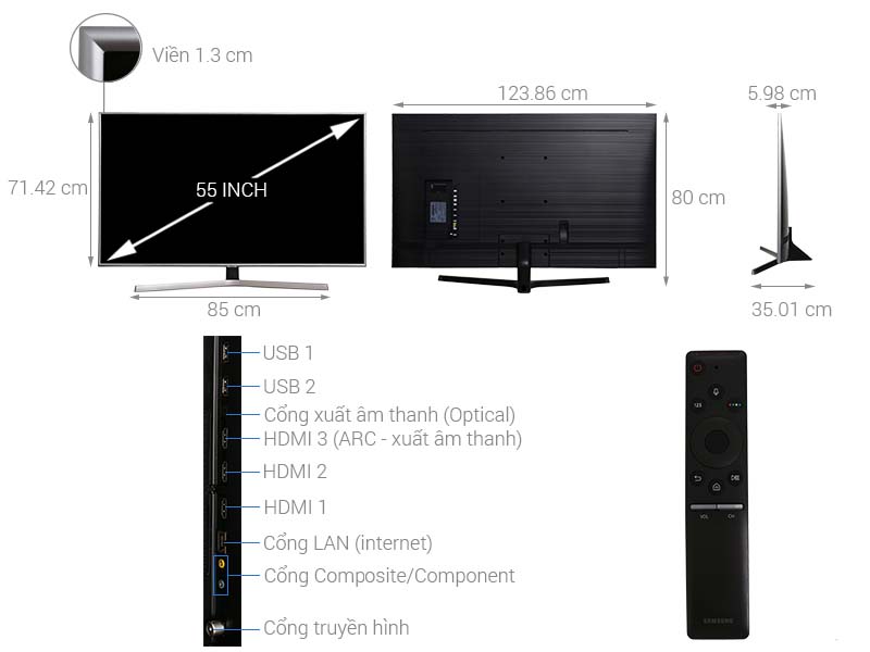 Smart Tivi Samsung 4K 55 inch UA55NU7400