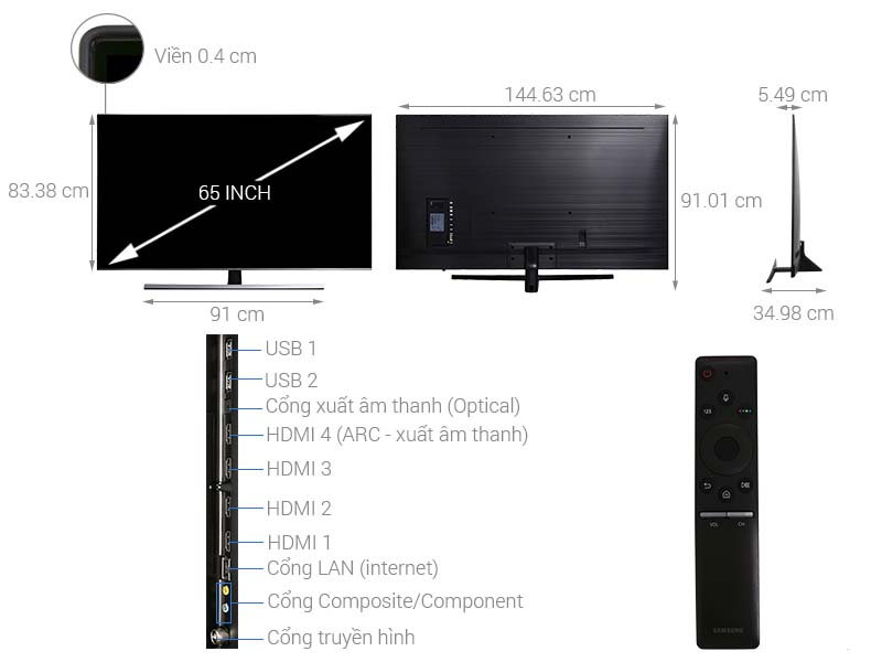 Smart Tivi Samsung 4K 65 inch UA65NU8000