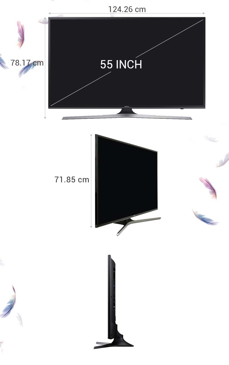 Smart Tivi Samsung UA55JU6060 55 inch - Kích thước tivi