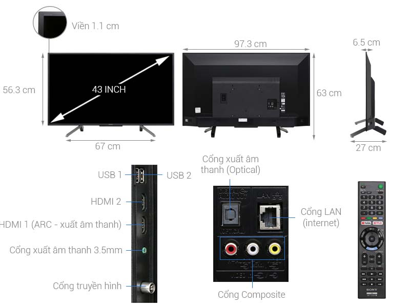 Smart Tivi Sony Full HD 43 inch KDL-43W660G
