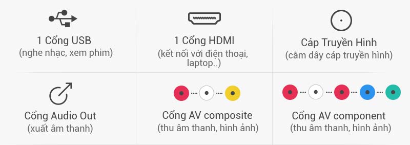 Tivi LG 43 inch 43LH511T - Kết nối