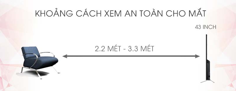 Tivi LG 43 inch 43LH511T - Khoảng cách xem tivi