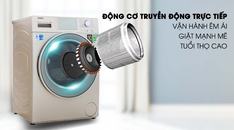 Động cơ truyền động trực tiếp - Máy giặt Aqua Inverter 10.5 kg AQD-D1050E N