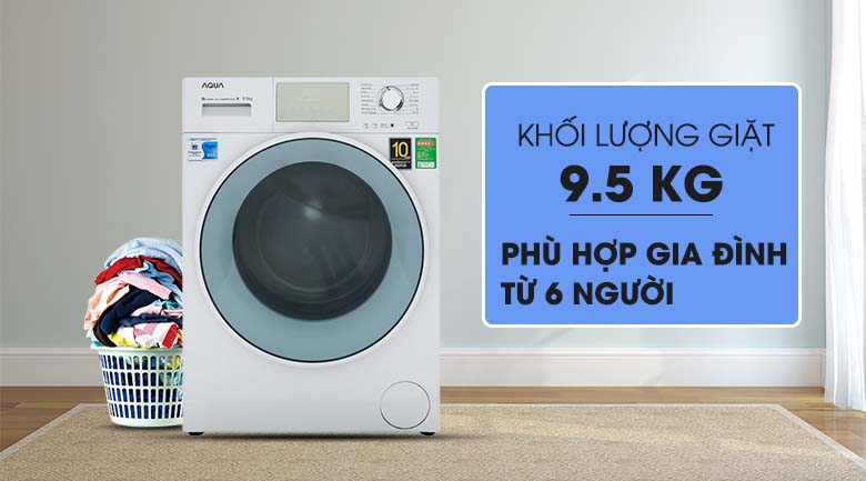 Thiết kế hiện đại, sang trọng - Máy giặt Aqua Inverter 9.5 kg AQD-D950E W