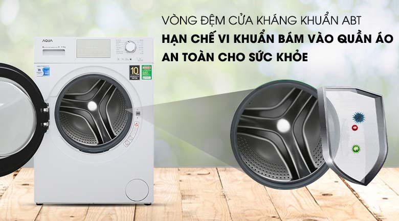 Vòng đệm cửa kháng khuẩn ABT - Máy giặt Aqua Inverter 9.5 kg AQD-D950E W