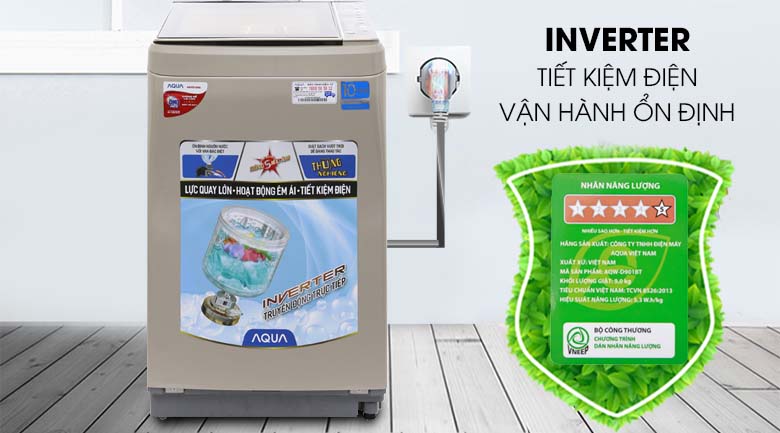 Inverter - Máy giặt Aqua Inverter 9 kg AQW-D901BT N