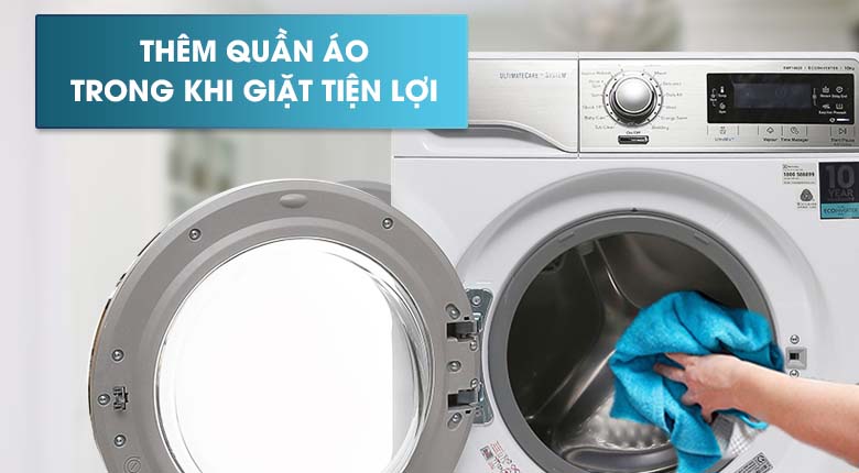 Chức năng Add Clothes - Máy giặt Electrolux Inverter 10 kg EWF14023