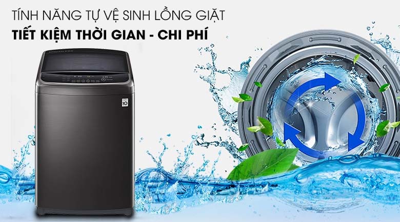 Vệ sinh lồng giặt tự động - Máy giặt LG Inverter 13 kg TH2113SSAK