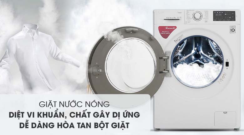 Giặt nước nóng - Máy giặt LG Inverter 8 kg FC1408S5W