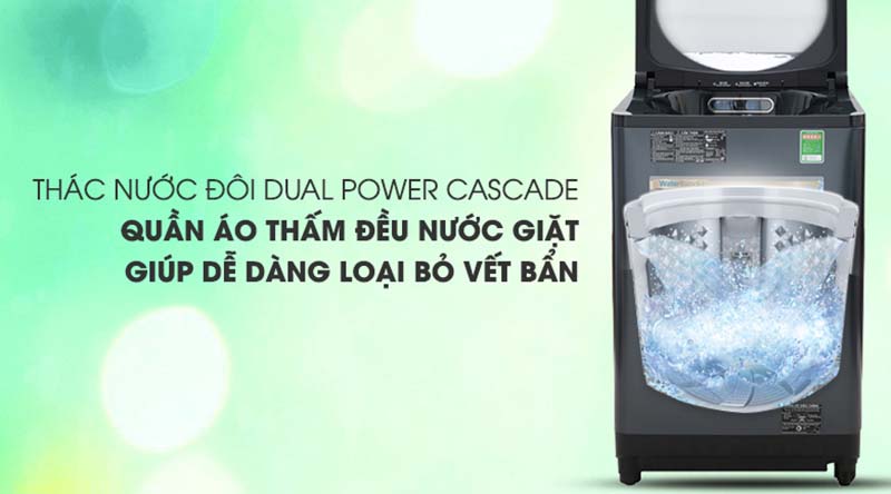 Máy giặt Panasonic Inverter 11.5 Kg NA-FD11AR1BV-Tăng cường tốc độ thẩm thấu nhờ thác nước đôi Dual Power Cascade