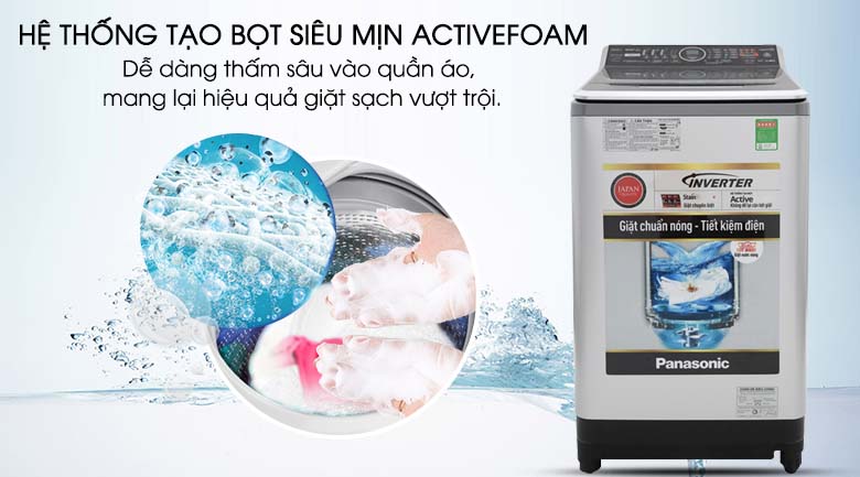 Active Foam - Máy giặt Panasonic Inverter 11.5 Kg NA-FS11V7LRV