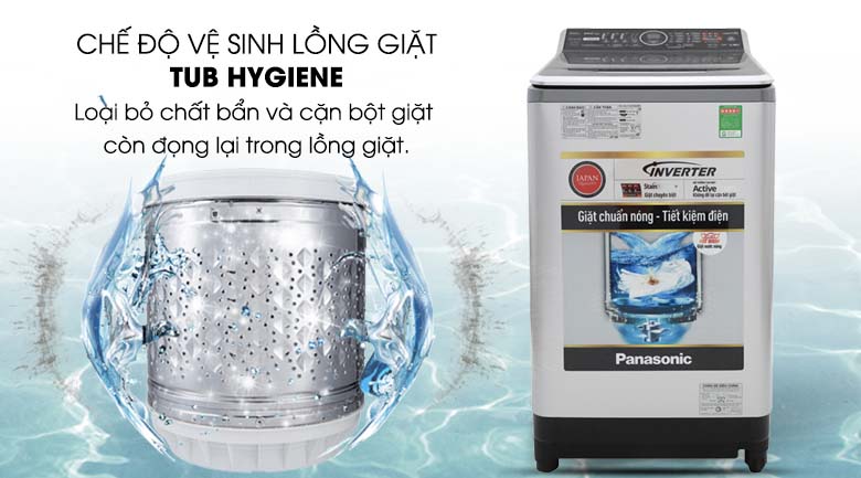 Vệ sinh lồng giặt tự động - Máy giặt Panasonic Inverter 11.5 Kg NA-FS11V7LRV